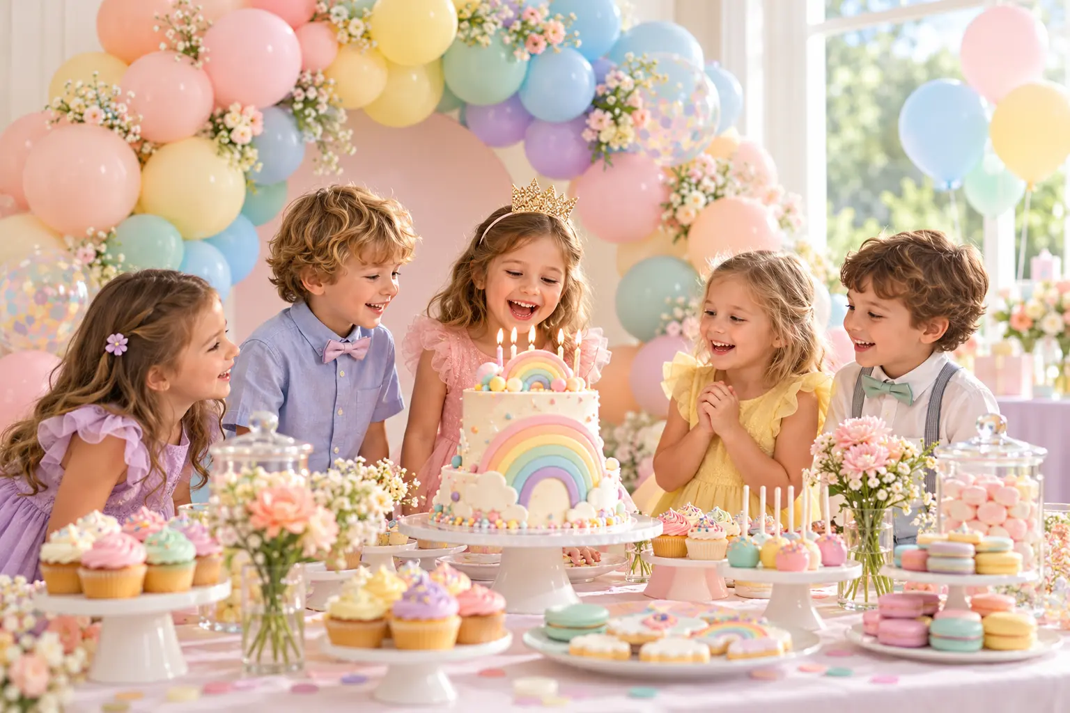 Anniversaire arc-en-ciel pastel Kids Animation
